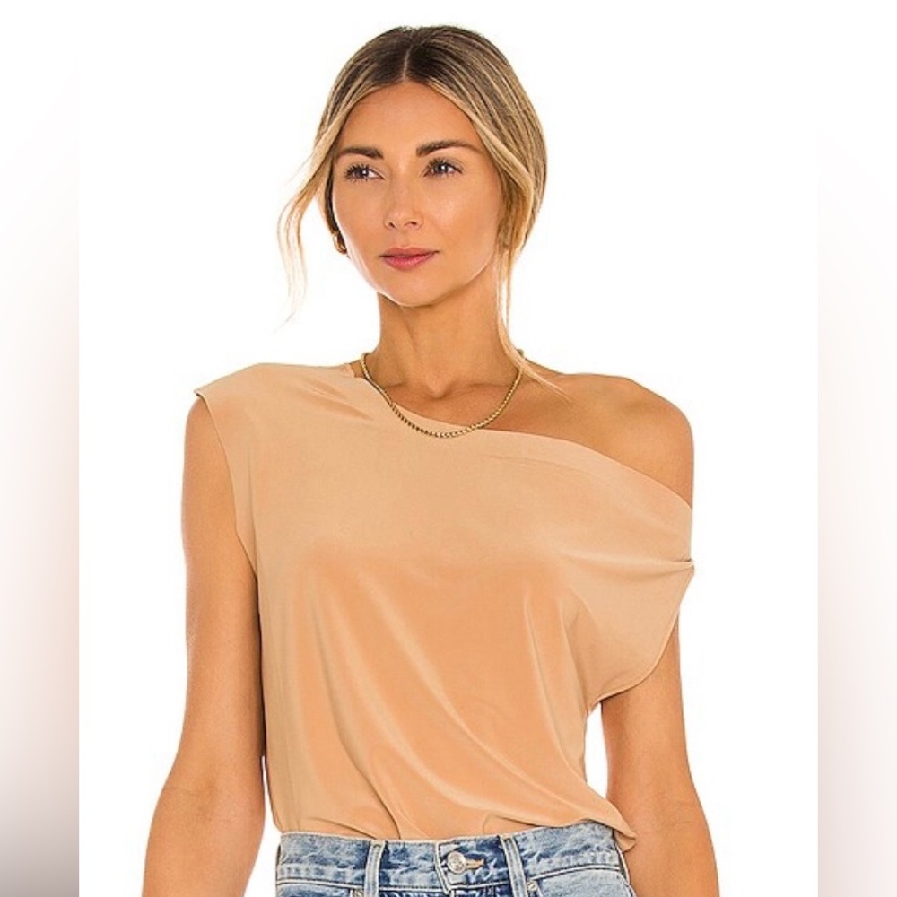 Norma Kamali Tan Asymmetrical Blouse